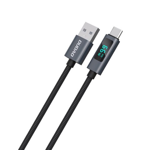 Kabel przewód L7T USB-A - USB-C 66W z wyświetlaczem LED 1m - czarny