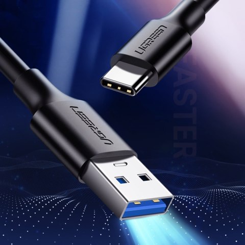 Kabel przewód USB-A 3.0 - USB-C 3A 0.5m - czarny