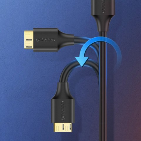 Kabel przewód USB-A 3.0 - micro USB-B 0.5m - czarny