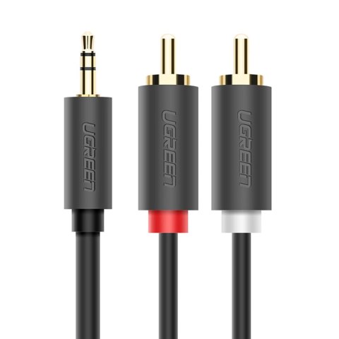 Kabel przewód audio 3.5mm minijack (męski) - 2RCA (męski) 2m - szary