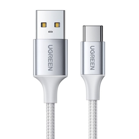 Kabel przewód w oplocie USB-A - USB-C QC 3.0 AFC i FCP 3A 2m - biały