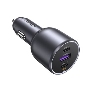 Ładowarka samochodowa 130W 2x USB-C 1x USB-A - szara