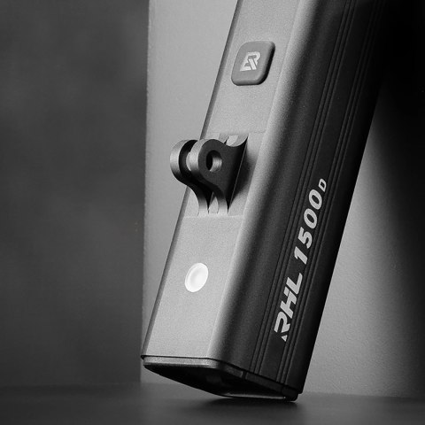 Lampka rowerowa przednia 5000mAh 1500lm IPX6 mocowanie Garmin i GoPro - czarna