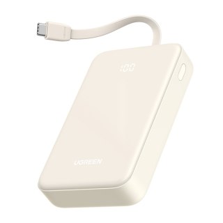 Powerbank 20000mAh 22.5W USB-C USB-A wbudowany kabel USB-C - biały