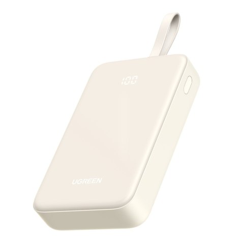 Powerbank 20000mAh 22.5W USB-C USB-A wbudowany kabel USB-C - biały