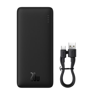 Powerbank 20000mAh Airpow 20W z kablem USB-A - USB-C 50cm - czarny