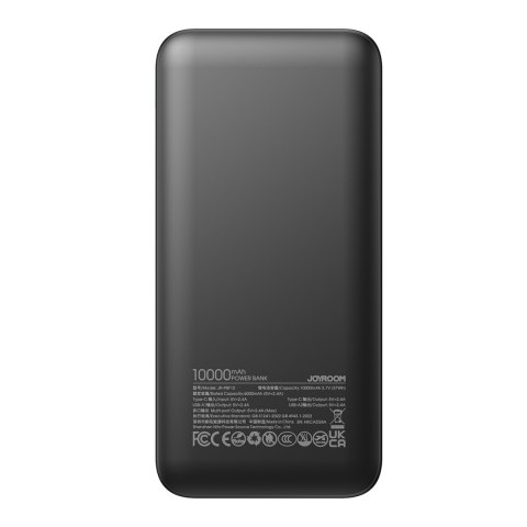 Powerbank JR-PBF12 10000mAh 2.4A 2x USB-A 1x USB-C - czarny