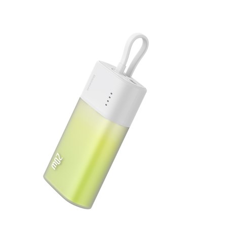 Powerbank Popsicle 5200mAh 20W z kablem Lightning 60W/20V/3A/30cm - biało-zielony