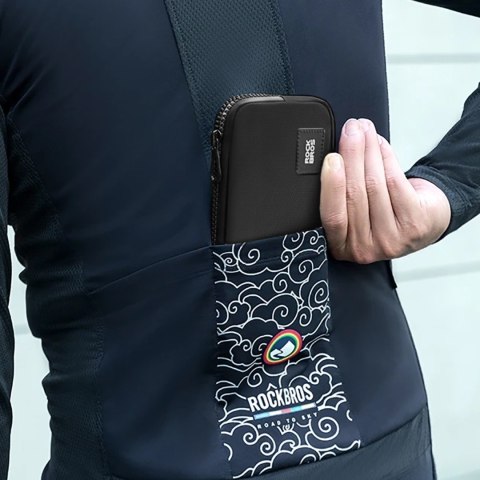 Saszetka rowerowa na telefon klucze portfel karty pieniądze 0.15l - czarna