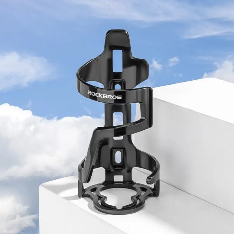 Uchwyt rowerowy na butelkę bidon mocowanie szyjką do dołu - czarny