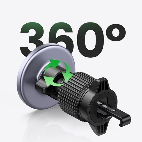 Uchwyt samochodowy magnetyczny na telefon do kratki nawiewu - czarny