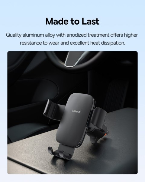 Uchwyt samochodowy na telefon grawitacyjny na kratkę nawiewu Metal Age 3 - czarny