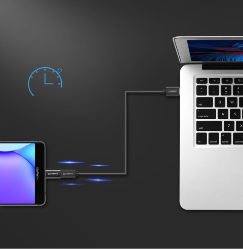 Adapter przejściówka z micro USB na USB-C - czarny