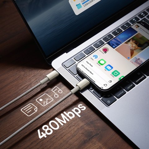 Kabel przewód Tungsten Gold USB-C 100W 2m - złoty