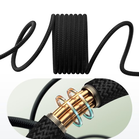 Kabel przewód Tungsten Gold z organizerem magnetycznym USB-C 100W 1m - czarny