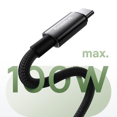 Kabel przewód Tungsten Gold z organizerem magnetycznym USB-C 100W 1m - czarny