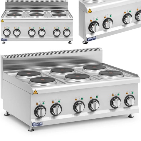 Kuchnia elektryczna nastawna 6 pól grzewczych śr. 19 cm 12 kW 400 V