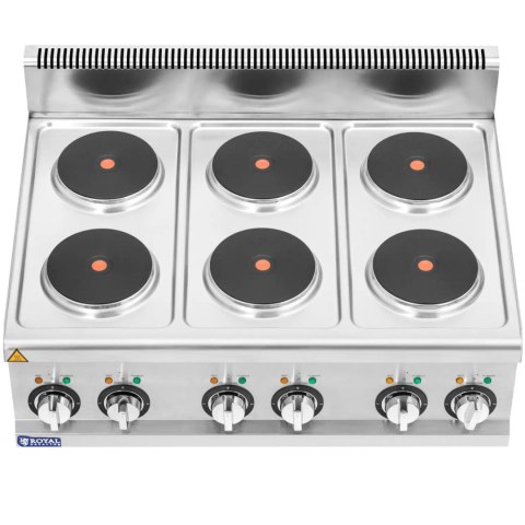 Kuchnia elektryczna nastawna 6 pól grzewczych śr. 19 cm 12 kW 400 V