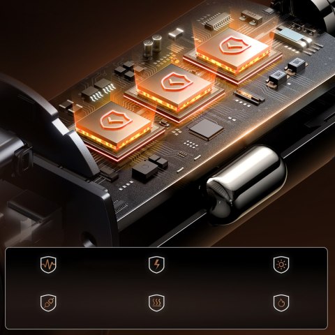 Ładowarka samochodowa Mini 15W USB-A USB-C - czarna