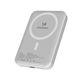 Powerbank magnetyczny 10000 mAh z kablem USB-C 25 cm - biały