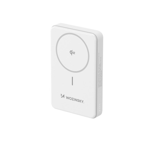 Powerbank magnetyczny Qi2 10000mAh z podstawką USB-A USB-C 22.5W PD - biały