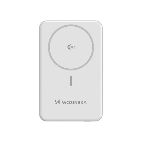Powerbank magnetyczny Qi2 10000mAh z podstawką USB-A USB-C 22.5W PD - biały