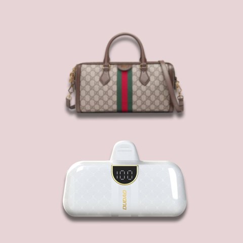 Powerbank mini 5000mAh mini 2x USB-C - biały