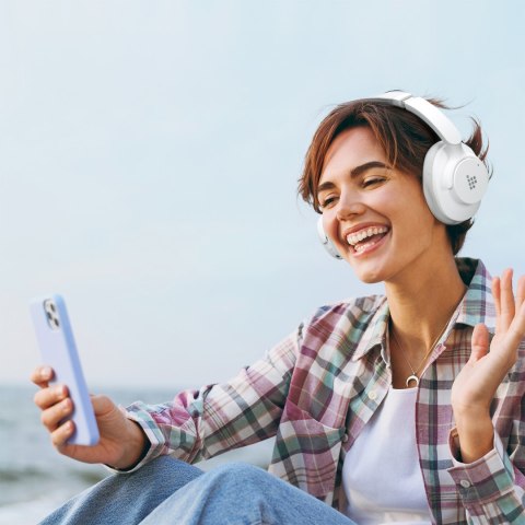 Słuchawki bezprzewodowe Sounfii Q20 ANC nauszne Bluetooth 5.3 - białe