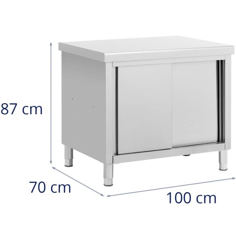 Stół blat roboczy centralny z szafką przelotową STAL 100 x 70 cm