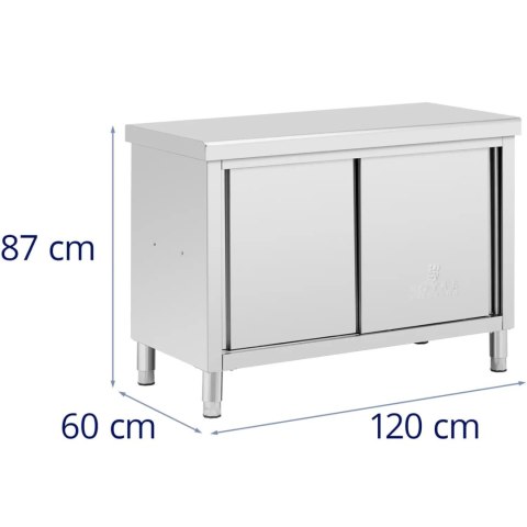 Stół blat roboczy centralny z szafką przelotową STAL 120 x 60 cm