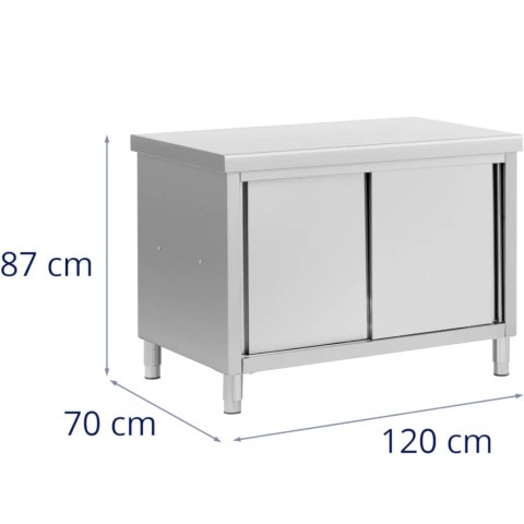 Stół blat roboczy centralny z szafką przelotową STAL 120 x 70 cm