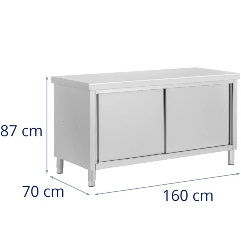 Stół blat roboczy centralny z szafką przelotową STAL 160 x 70 cm