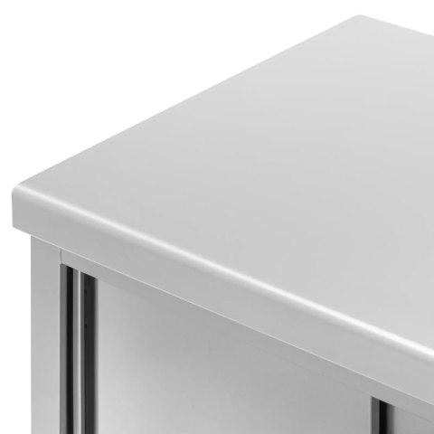 Stół blat roboczy centralny z szafką przelotową STAL 200 x 60 cm