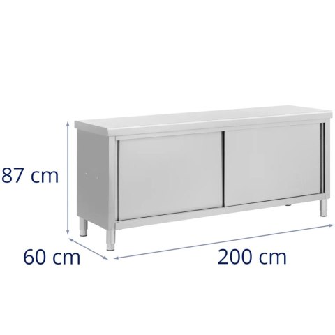 Stół blat roboczy centralny z szafką przelotową STAL 200 x 60 cm