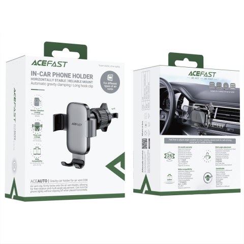 Uchwyt samochodowy na telefon grawitacyjny na kratkę nawiewu - czarny