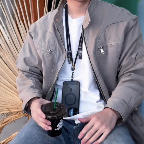 4w1 Kabel przewód smycz USB-A / USB-C / iPhone Lightning PD QC 65W 1.5m - czarny