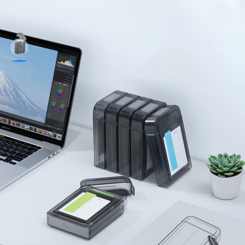 Etui ochronne PPH-35 pudełko na dysk 3.5'' - półprzezroczyste. szare