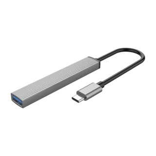 Hub AH-13 stacja dokująca rozdzielacz USB-C na 4x USB-A - szary