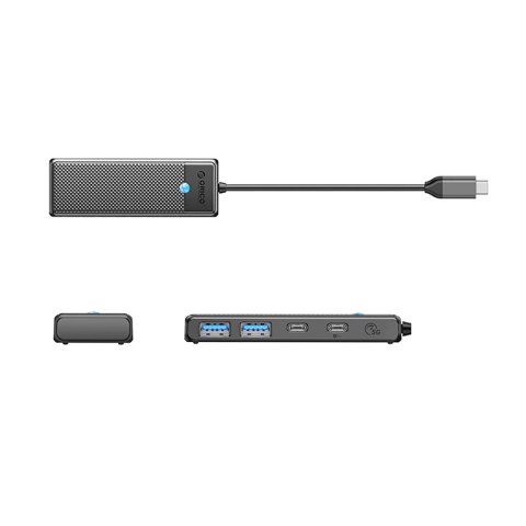 Hub PAPW2AC-C3 rozdzielacz USB-C na USB-A USB-C - czarny