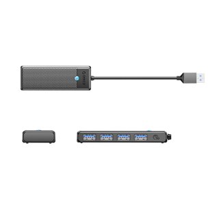 Hub PAPW4A-C3 rozdzielacz 4x USB-A - czarny
