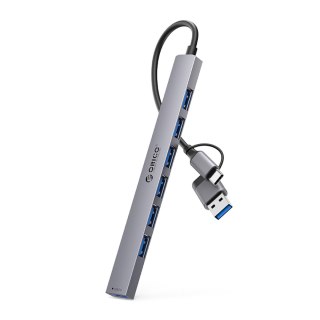 Hub YSA2-U3 stacja dokująca USB-A / USB-C na 7x USB-A - szary