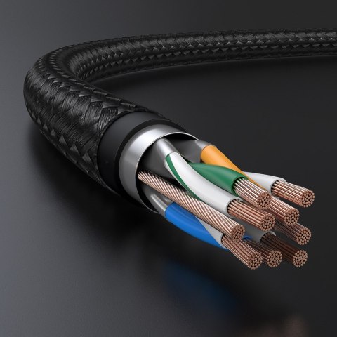 Kabel Ethernet sieciowy RJ45 Cat 7 10Gbps 2m - czarny