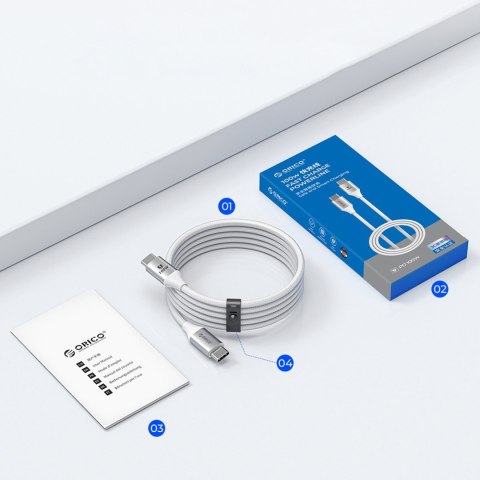 Kabel przewód CDX 100W 5A Power Delivery USB-C 1m - biały