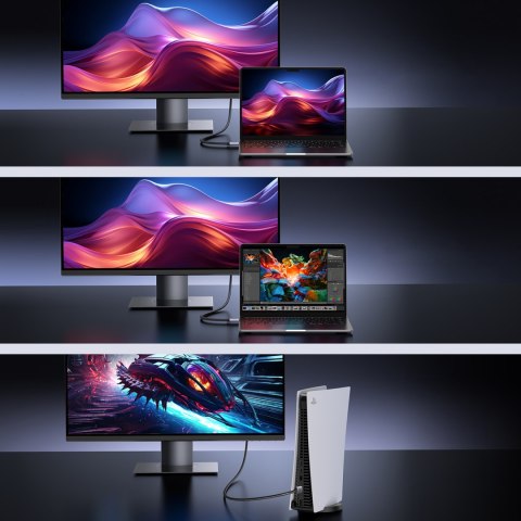 Kabel przewód HDMI 2.1 8K certyfikowany 5 m - szary