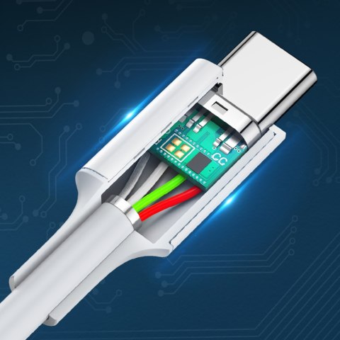 Kabel przewód USB-C - USB-C PD QC AFC 1.5m - biały
