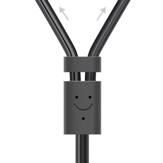 Kabel przewód audio mini jack 3.5mm (żeński) - 2RCA (męski) 1m - szary