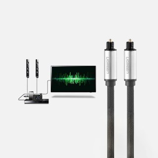 Kabel przewód optyczny audio światłowód Toslink SPDIF 1m - szary