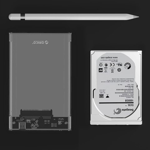 Kieszeń obudowa na dysk 2139C3 2.5'' HDD / SSD USB-C 5Gb/s - przezroczysta