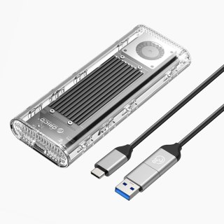 Kieszeń obudowa na dysk TCM2-G20 M.2 NVME USB-C 3.2 20Gb/s - srebrno-przezroczysta