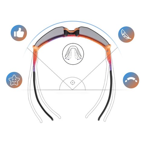 Okulary rowerowe z polaryzacją i foltrem UV 400 - fioletowe